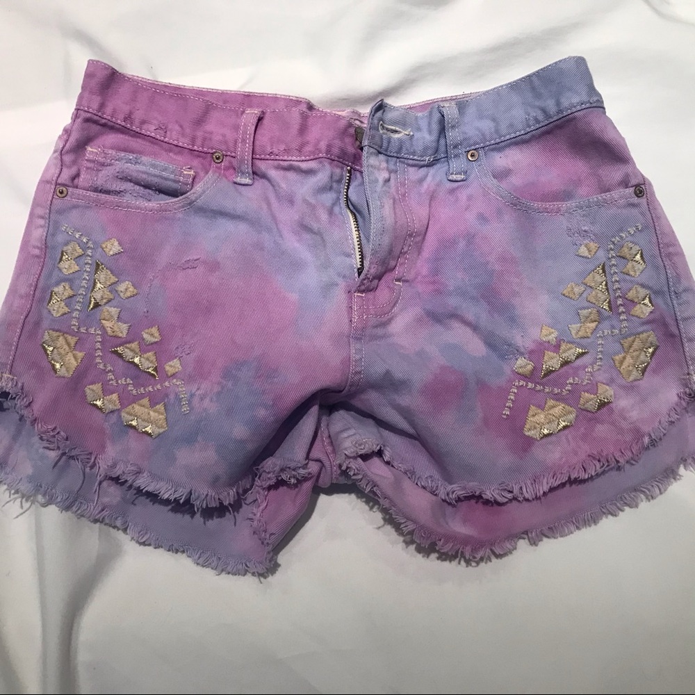 CUSTOM TIE DYED Free People high waisted shorts